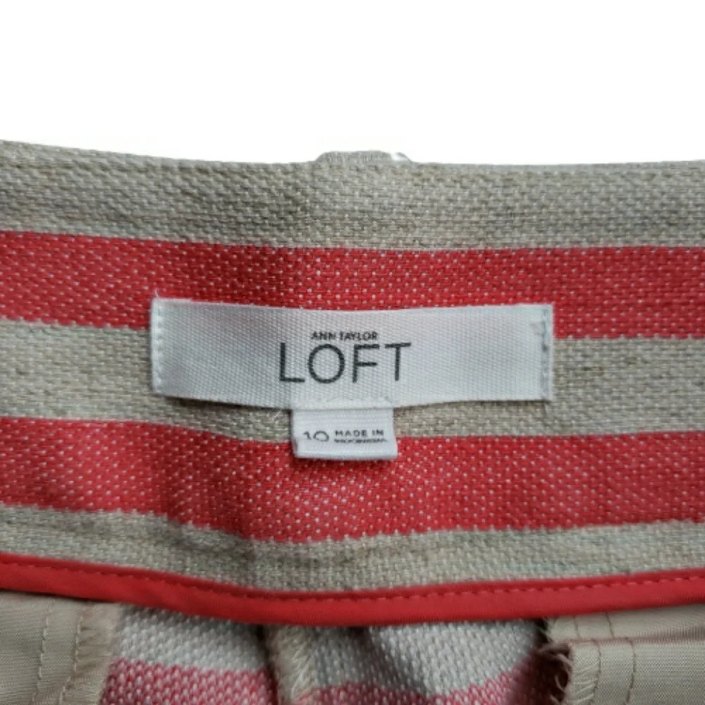 LOFT Riviera Striped Linen Blend Shorts